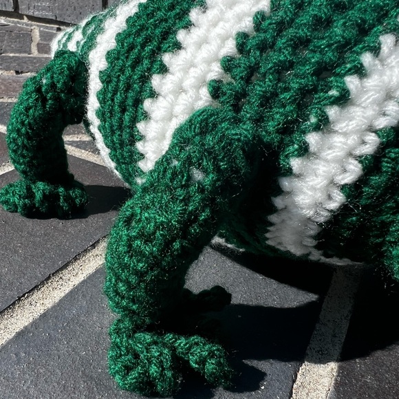 Hand Crocheted Iggy the Green & White Iguana Stuffed Animal Plushie! - Picture 10 of 16